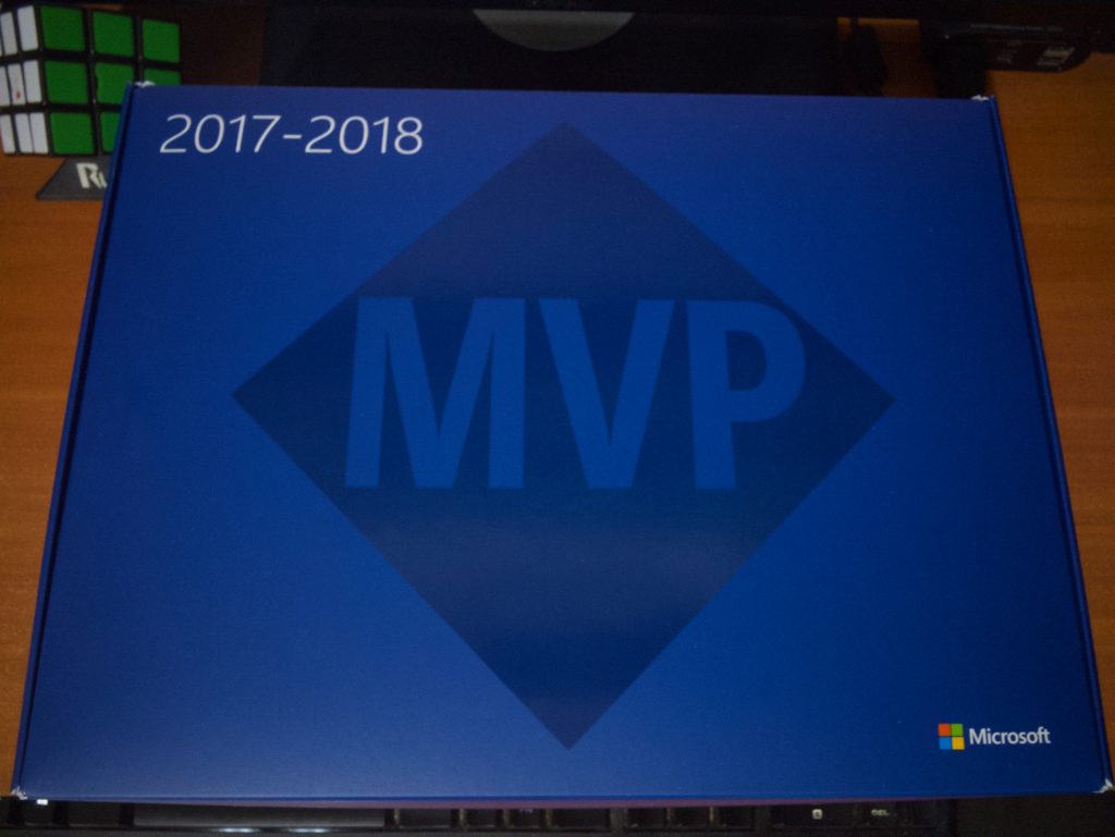 The top of the box, with the MVP logo and the years 2017-2018