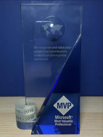 My updated Microsoft MVP Award.